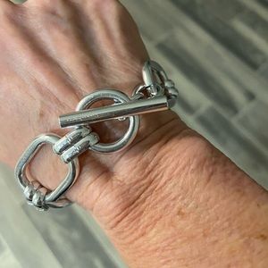 Silver chain link bracelet